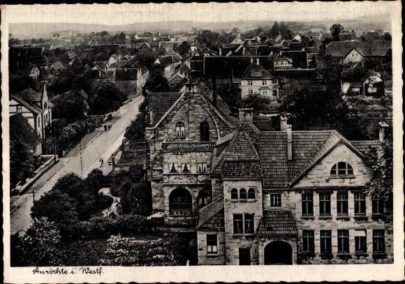 Postcard Anröchte NRW, bird&#39;s eye view of the place, villas