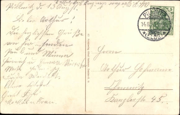 Postcard Dresden Nordost Pillnitz, party in the Meixmühle