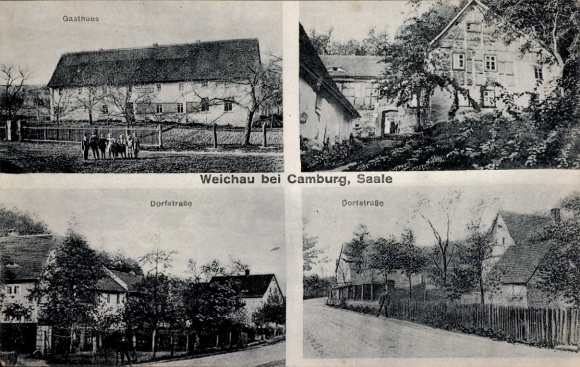 KP Weichau Schönburg an der Saale, zajazd, ulica wiejska, fragmenty ulic