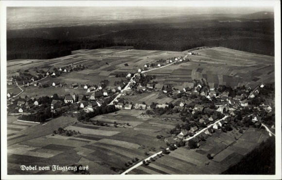 Postcard Dobel in the Black Forest, aerial photograph