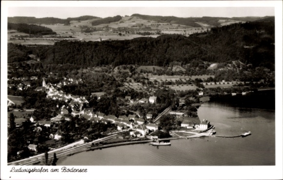 Ak Ludwigshafen am Bodensee, luchtfoto, Ludwigshafen, Bodenmeer, landelijke omgeving,