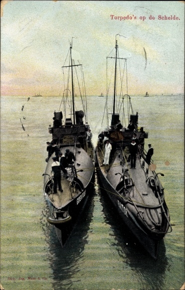 Ak Den Helder Nordholland Niederlande, Torpedo's op de Schelde