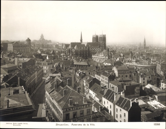 foto Bruxelles Brussel, Panorama de la Ville, Antiquites Van Goidsenhoven, rond 1900
