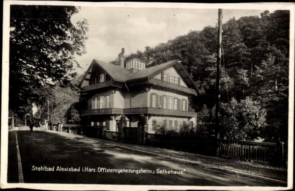 Ak Alexisbad Harzgerode am Harz, Historische Ansicht, Stahlbad  Offiziersgenesungsheim, Selkehaus