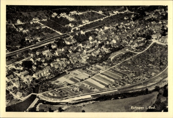 Postcard Eutingen an der Enz Pforzheim Baden Württemberg, aerial photograph