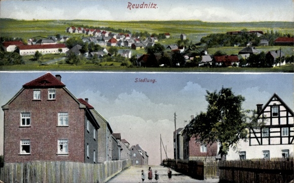 Postcard Reudnitz Mohlsdorf-Teichwolframsdorf, Panorama, Settlement