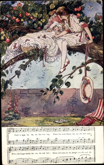 Song Postcard Hush a Bye, Baby, on the treetop, when the wind blows