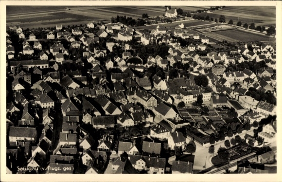 Ak Bad Saulgau in Oberschwaben, Fliegeraufnahme
