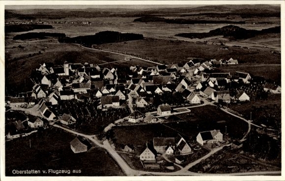 Postcard Oberstetten Niederstetten in Baden Württemberg, aerial photograph