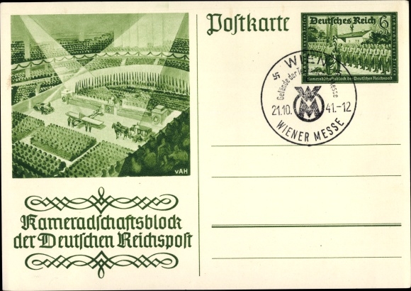 Ganzsachen Ak Kameradschaftsblock der Deutschen Reichspost, Leipzig, Reichsmesse, PP 9 C