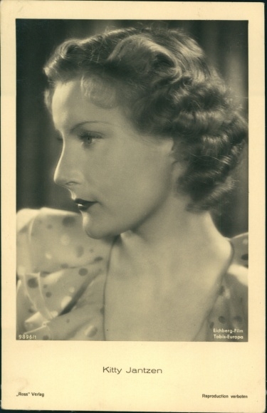 Postcard actress Kitty Jantzen, portrait in profile