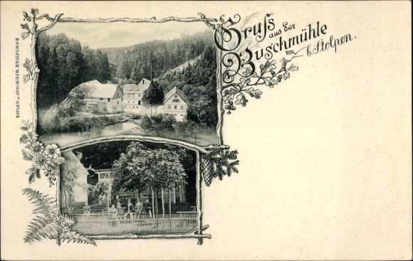Ansichtkaart Helmsdorf Stolpen in Saksen, Inn Buschmühle