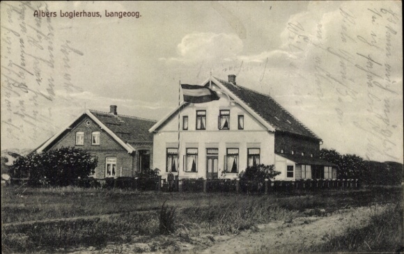 Postcard North Sea resort Langeoog East Frisia, Albers Logierhaus