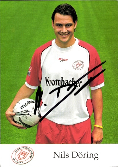 Autograph card footballer Nils Döring, Sportfreunde Siegen, autograph