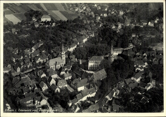 Ak Erbach im Odenwald Hessen, Fliegeraufnahme