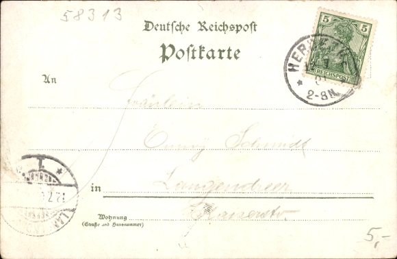 Chromo-Litho Herdecke on the Ruhr, general view, Hotel Zweibrücker Hof, Teufelskanzel