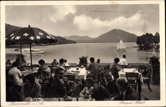 Postcard Staré Splavy Thammühl Doksy Hirschberg am See Region Reichenberg, beach hotel