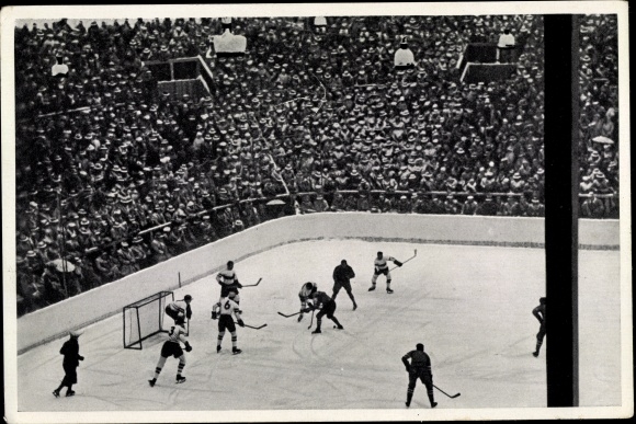 Collection picture Olympia 1936, ice hockey game USA Germany
