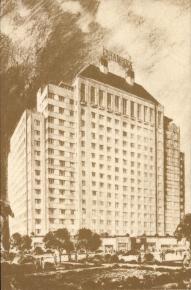 Ak Houston Texas USA, Hotel Shamrock, geweldige architectuur, landschap,