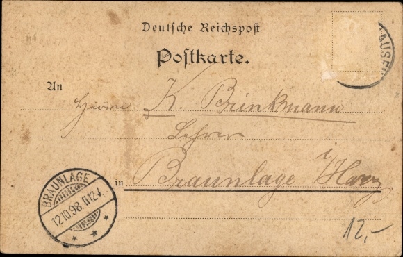 PC Braunschweig in Lower Saxony, 70th Braunschweig teacher days 1898, Behrens, Horn, Fricke, Heege
