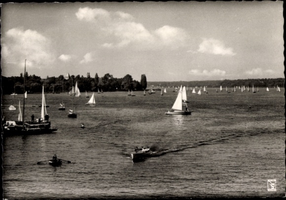 Ak Berlin Zehlendorf Wannsee, Großer Wannsee, Havel, Boote