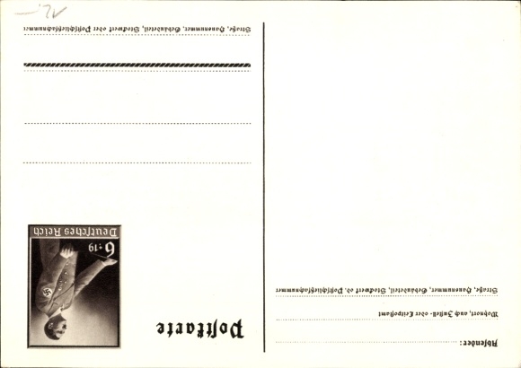 Postal stationery artist Postcard Klein, Only one can win and that is us, quote Adolf Hitler