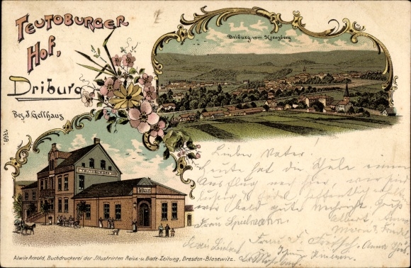 Chromo-Litho Bad Driburg North Rhine Westphalia, Teutoburger Hof, general view