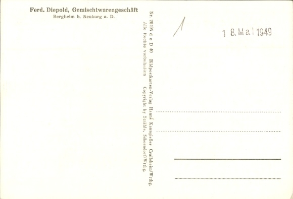 Postcard Bergheim an der Donau Upper Bavaria, aerial photograph
