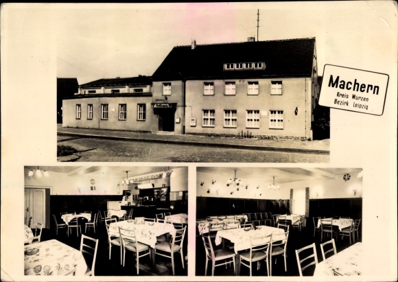 Postcard Machern in Saxony, HOG Stadt Leipzig, interior view