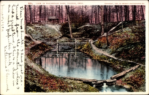 Briefkaart Toledo Ohio de VS, Walbridge Park