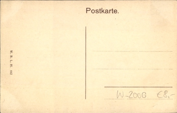 Postcard Hamburg Groß Borstel, Borsteler Jäger, 4 people, trees, path