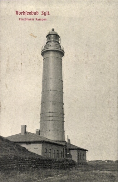 Ak Kampen op Sylt, vuurtoren, duin
