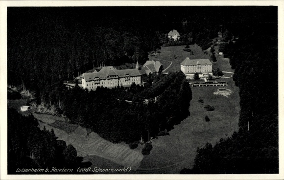 Postcard Kandern in the Black Forest Baden, aerial photograph, Luisenheim