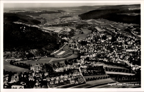 Ak Nagold im Schwarzwald, Fliegeraufnahme