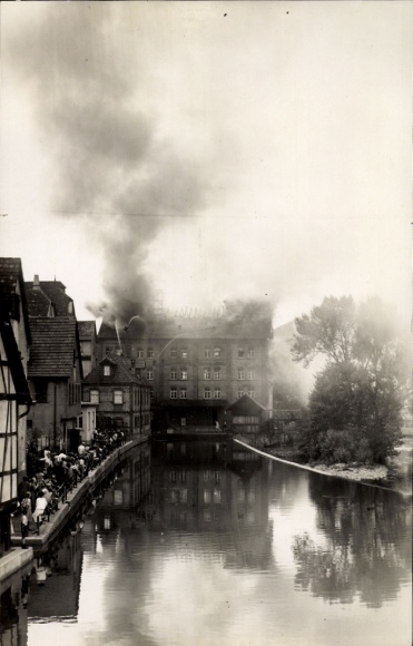 Foto Ak Calw im Schwarzwald, Brand Strickwaren-Fabrik Ch. L. Wagner