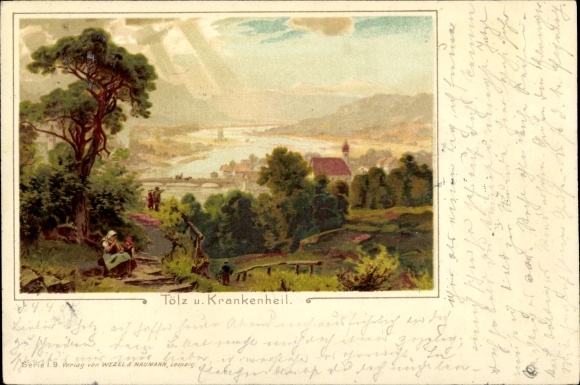 Artist Chromo-Litho Bad Tölz in Upper Bavaria, healing of the sick, partial view