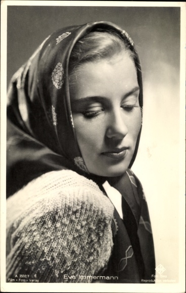 Postcard actress Eva Immermann, portrait, headscarf, Ross A 3592/1