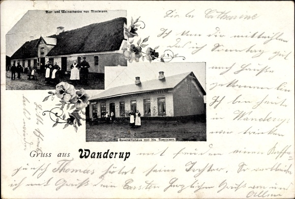 Ak Wanderup in Schleswig Holstein, Bier- und Weinschenke Nicolaisen, Geschäftshaus