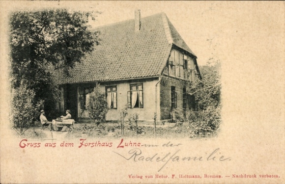 Postcard Rotenburg an der Wümme, Forsthaus Luhne