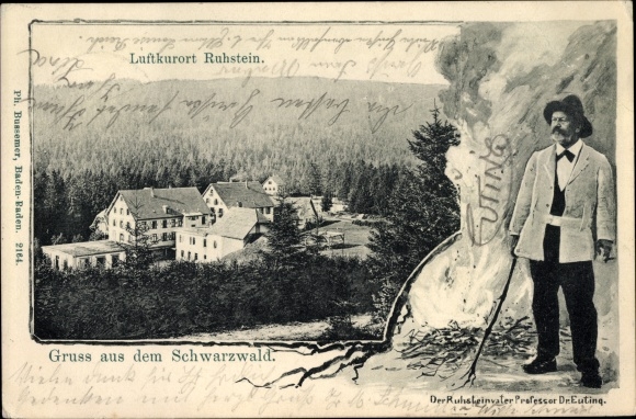 Postcard Ruhstein Baiersbronn Black Forest, The Ruhstein father Professor Dr. Euting