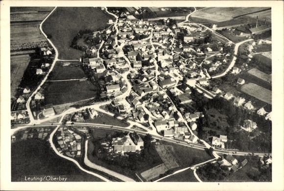 Ak Leuting Oberbayern, Fliegeraufnahme