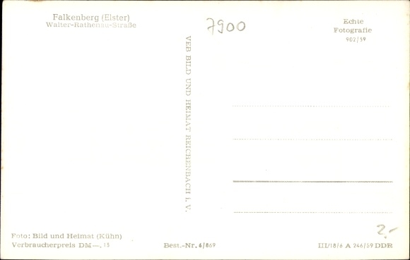 Postcard Falkenberg an der Elster, Walter Rathenau Strasse, consumption