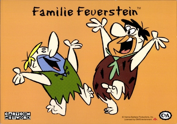 Postcard The Flintstones, Fred and Barney