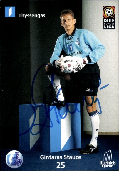 Autogrammkarte Fußballer Gintaras Stauce, MSV Duisburg, Autogramm