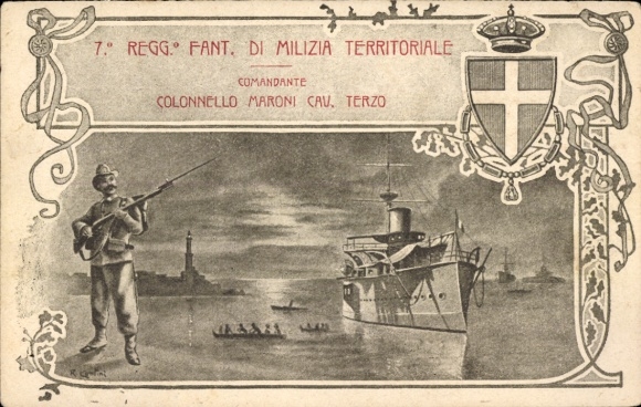 Wappen Ak 7º Reggimento fanteria di Milizia territoriale, Kriegsschiff