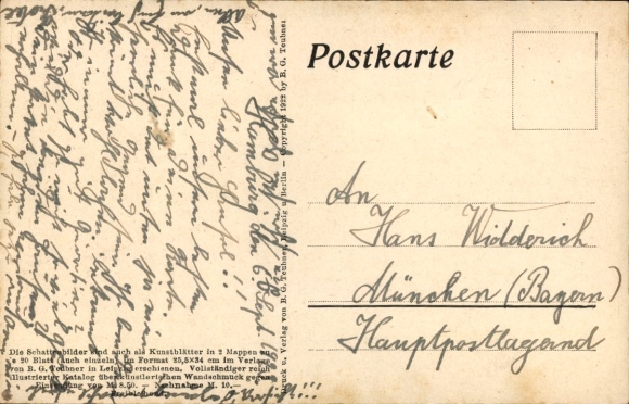 Paper cutting Postcard Diefenbach, Divine Youth 1, partial image 5