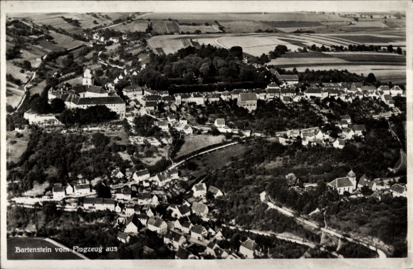Postcard Bartenstein in Baden Württemberg, aerial photograph