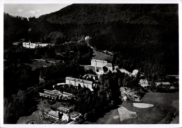 Postcard Kandern in the Black Forest Baden, aerial photograph, Friedrichs- and Luisenheim