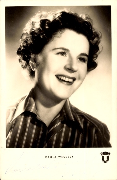 Ak Schauspielerin Paula Wessely, Union Film, Portrait, Autogramm