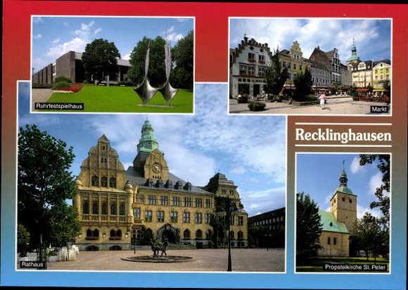 10 alte Ak Recklinghausen in Westfalen, diverse Ansichten